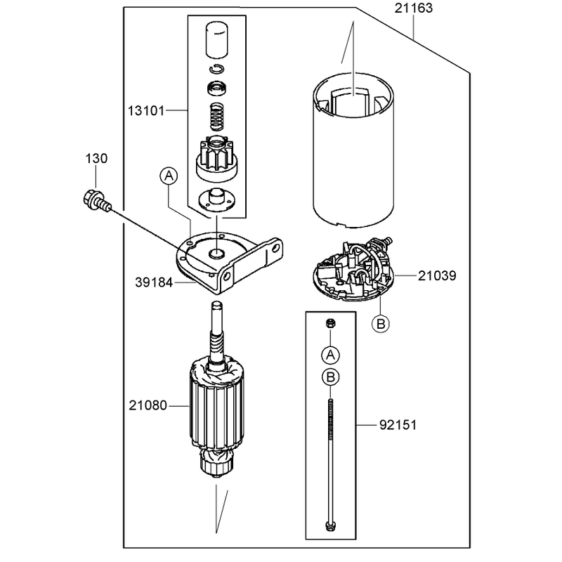 Starter Assembly Kawasaki FH580V-DS28