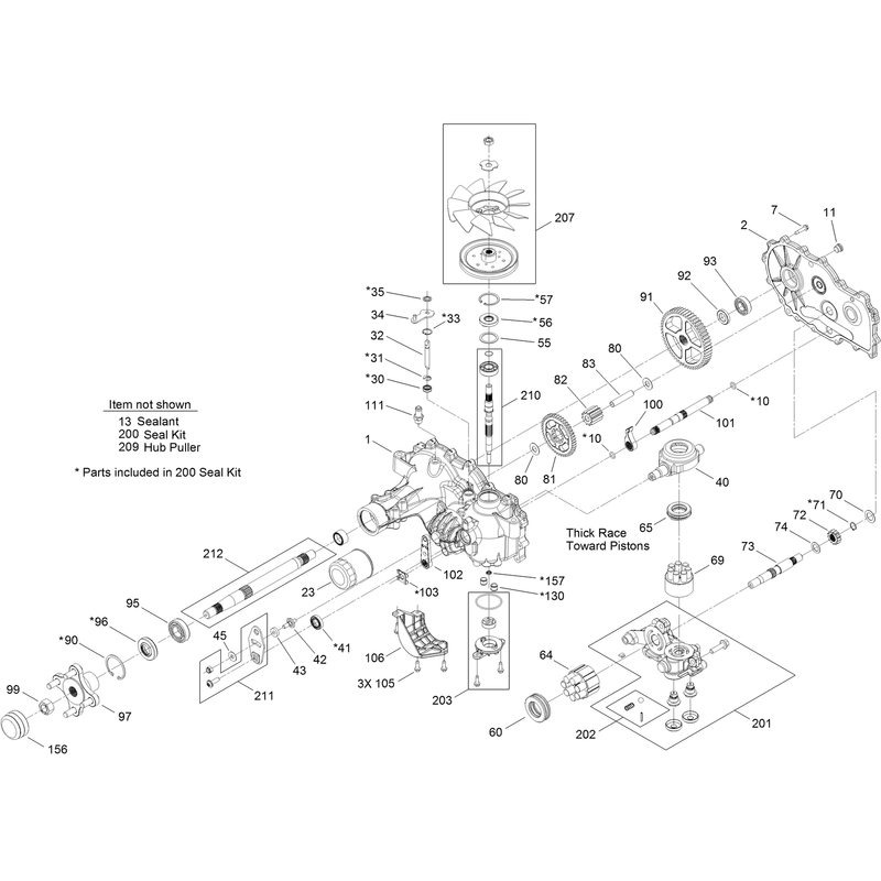 RH Hydro Transmission Assembly No. 119-8893