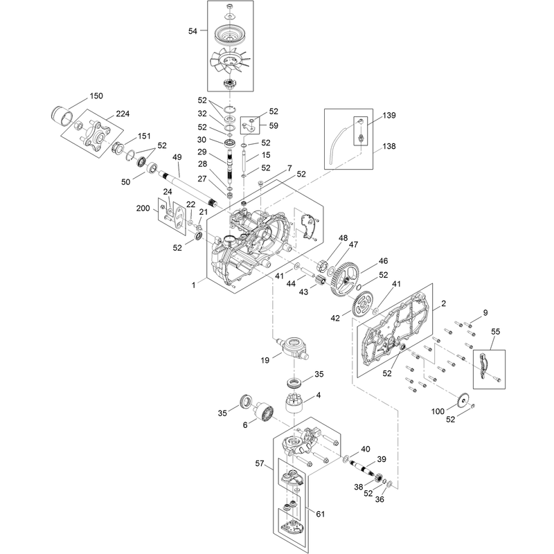 Left Hand Hydro Transaxle Assembly No. 119-3350