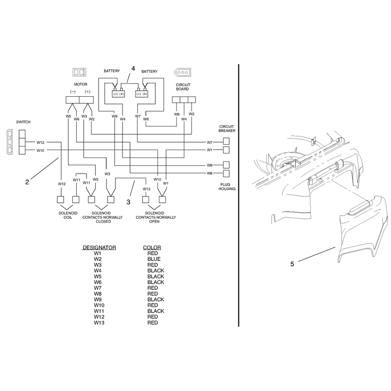 Electrical Wire Diagram and Side Discharge Chute