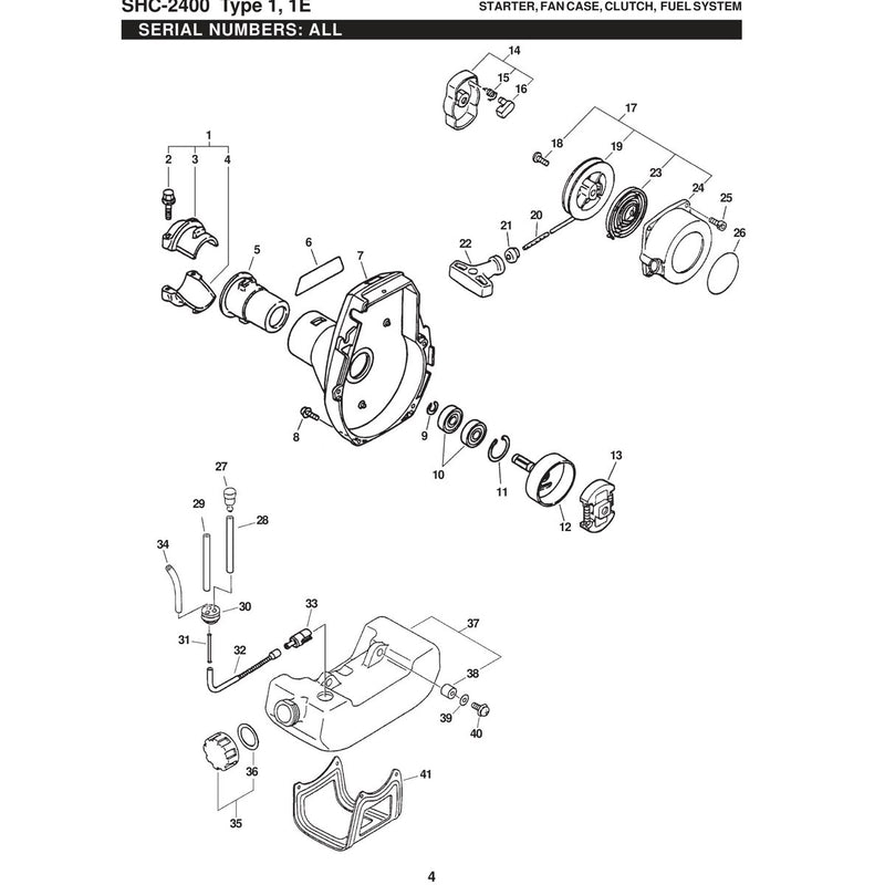 STARTER, FAN CASE, CLUTCH,  FUEL SYSTEM