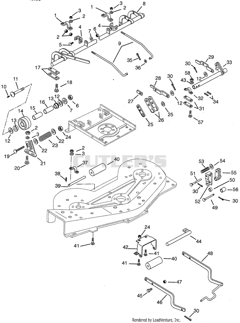 60" Mower Hangers & Rollers