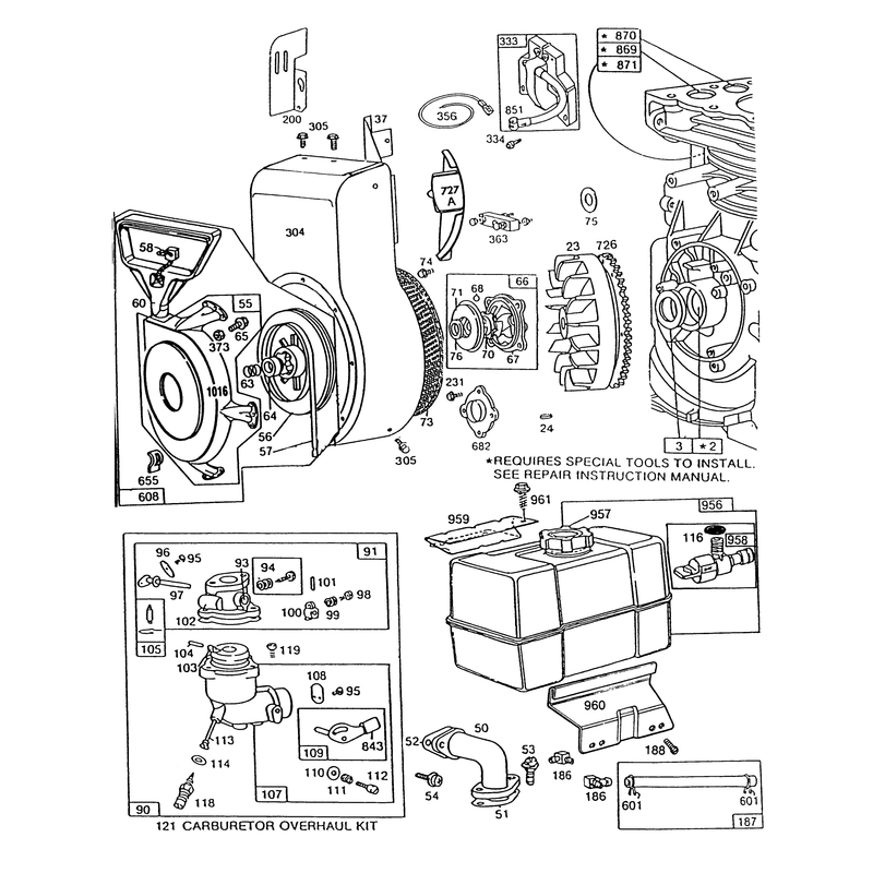 Engine Briggs & Stratton Model 190406 Type 3104-01 (continued)