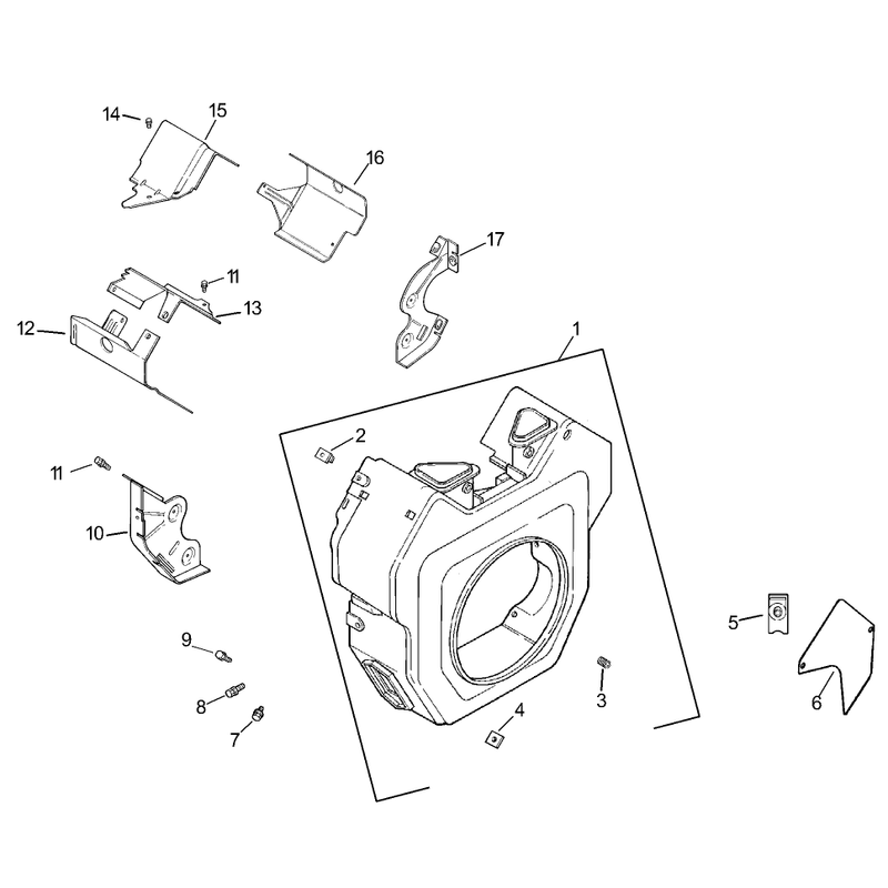 Blower Housing and Baffle Assembly Kohler CH745-0003