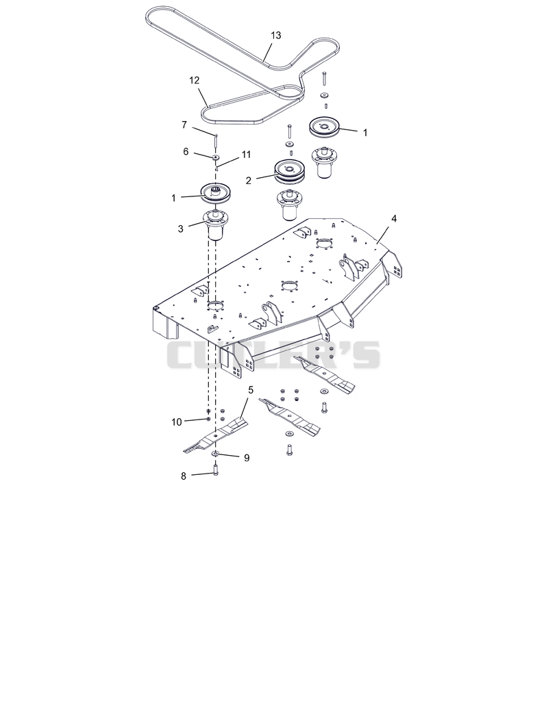 Deck, Belts, Blades and Spindles – 48"