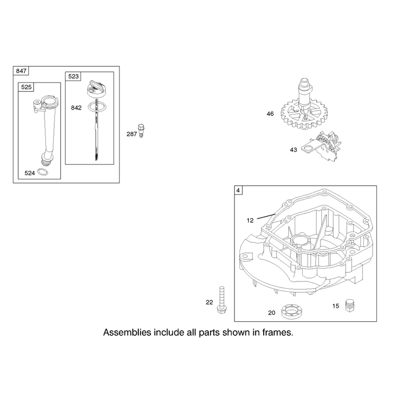 Crankcase Assembly Engine Briggs and Stratton Model 122602-0111-E1