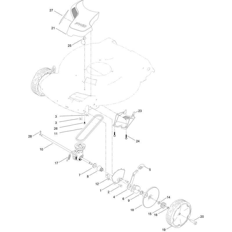 Front Wheel and Height of Cut Assembly