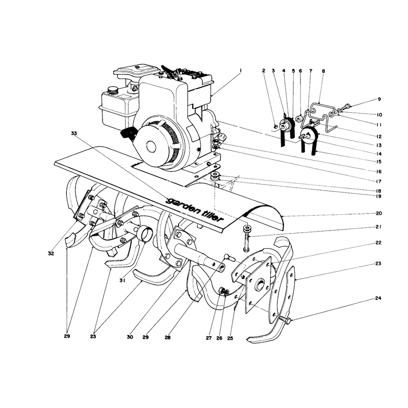 Tine And Engine Assembly