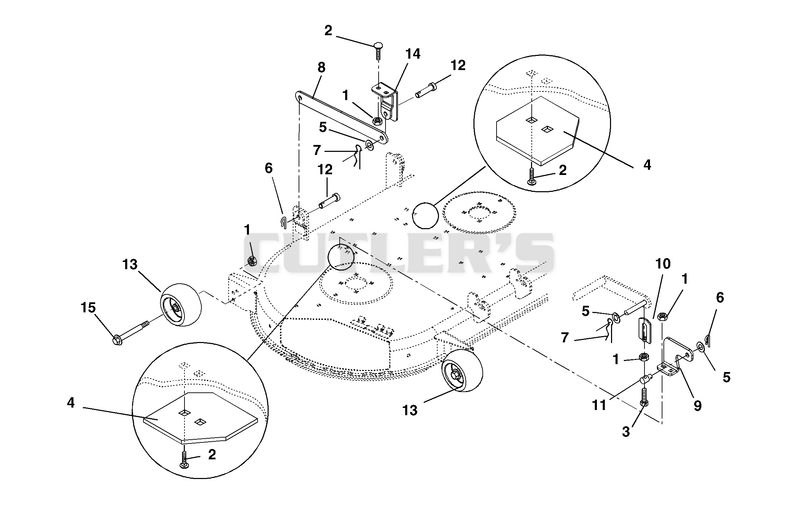 42" Mower Brackets And Rollers