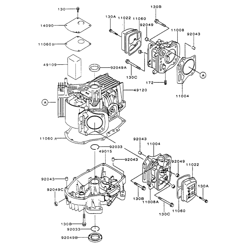 CylinderCrankcase Assembly Continued Kawasaki FH500V-AS25