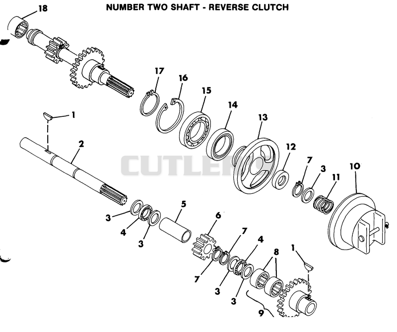 NUMBER TWO SHAFT - REVERSE CLUTCH