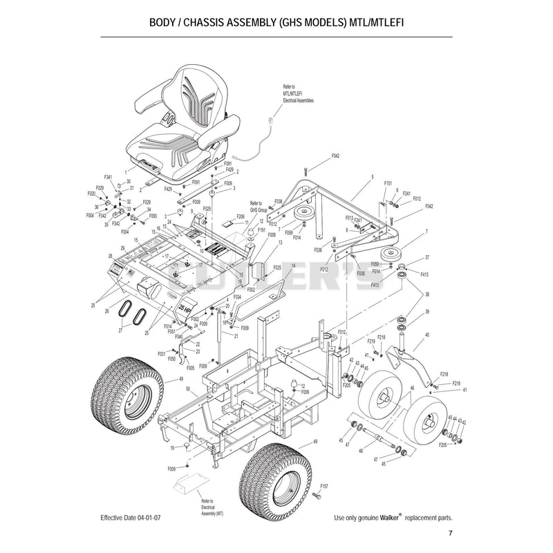 Body Chassis Assembly GHS Models MTL MTLEFI