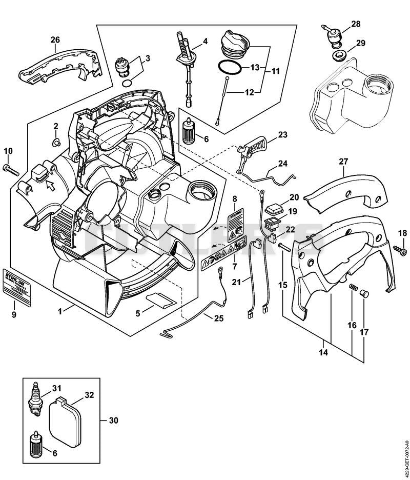 Fan housing, inside
