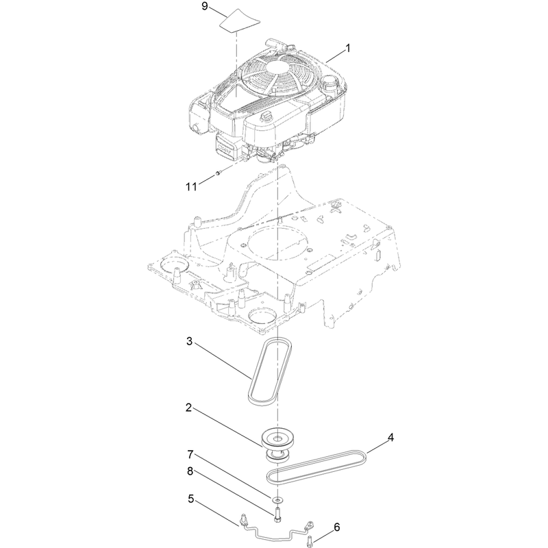 Engine and Pulley Assembly