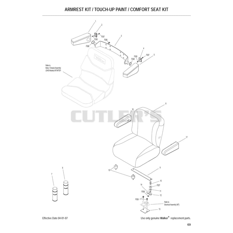 Armrest Kit Touch Up Paint Comfort Seat Kit