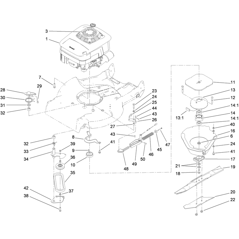 Engine and Blade Assembly