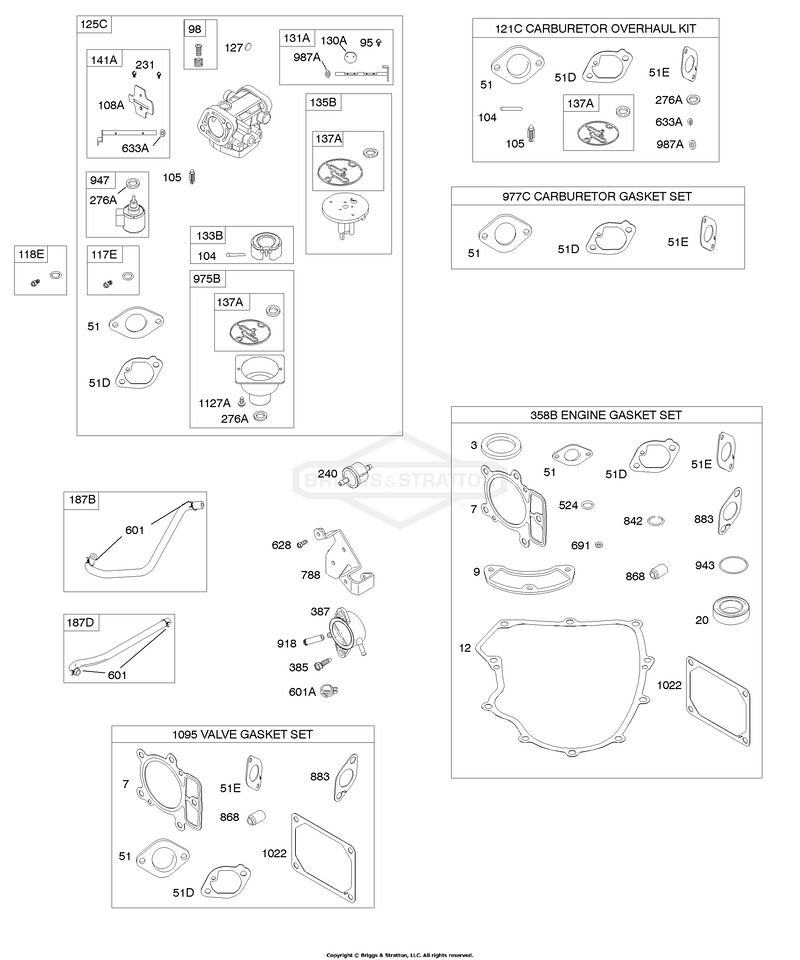 Carburetor, Fuel Supply, Gasket Set - Engine, Gasket Set - Valve, Kit - Carburetor Overhaul