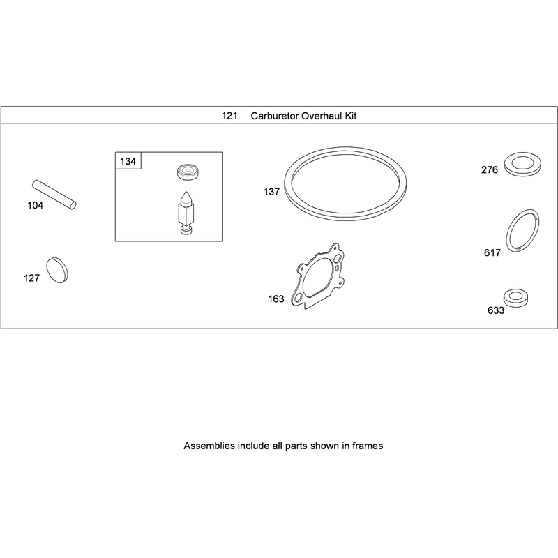 Carburetor Overhaul Kit Briggs and Stratton 124T02-0206-B1