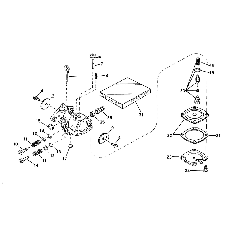 Carburetor No. 632142 Engine Tecumseh Model No. Ah520 Type 1602 & 1603a Unit Model No. 38242 & 38252