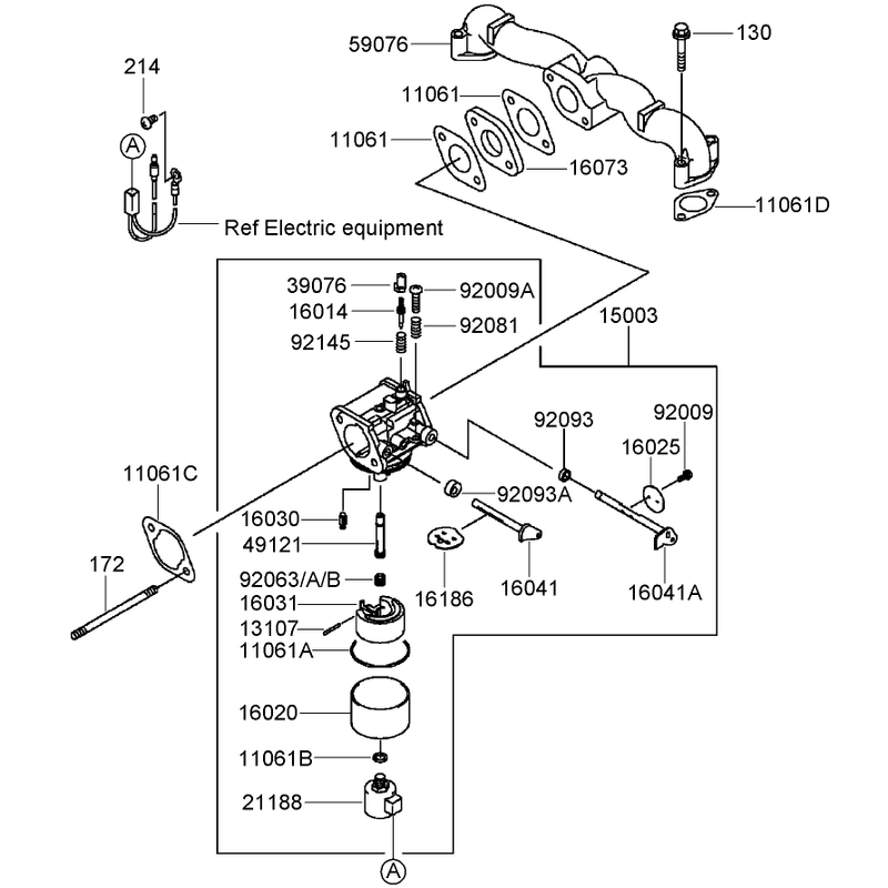 Carburetor Assembly Kawasaki FH580V-DS28