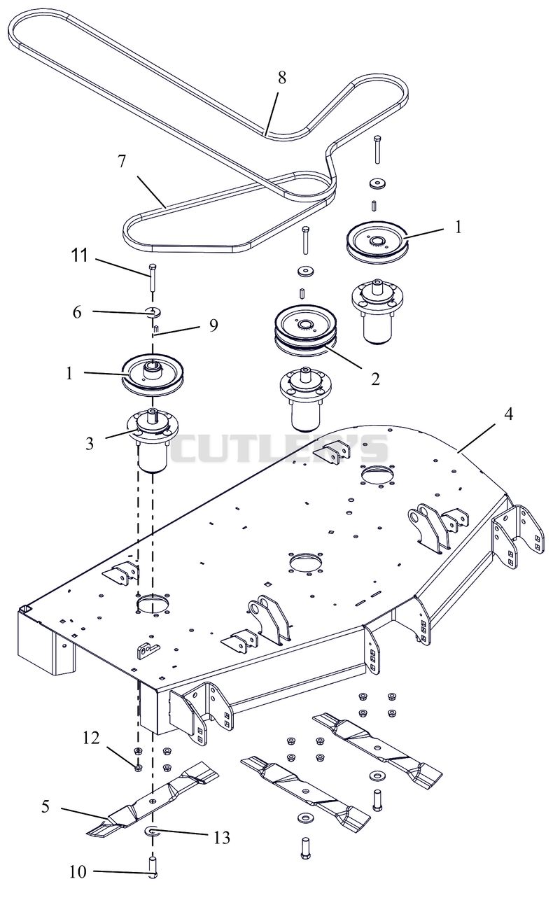 Deck, Belts, Blades And Spindles - 48"