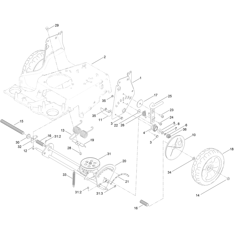 Traction and Height of Cut Assembly