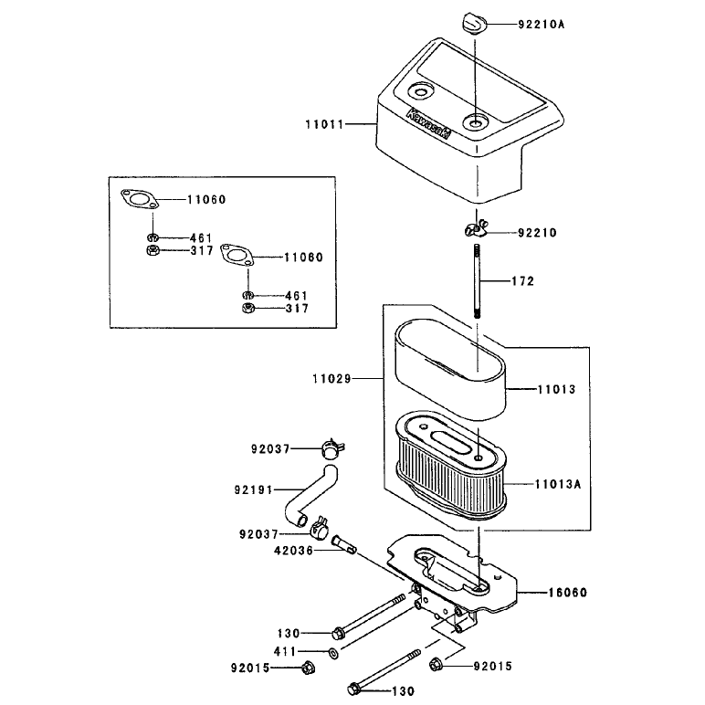 Air Filtermuffler Assembly Kawasaki Fh680v-As10