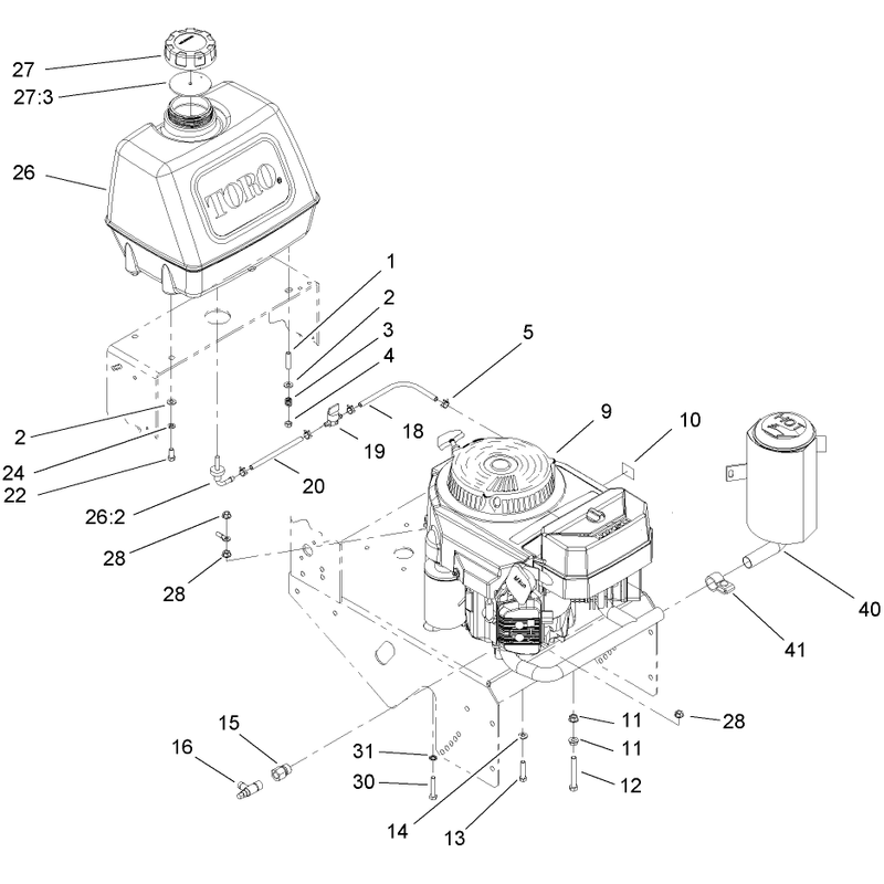 Engine and Fuel System Assembly