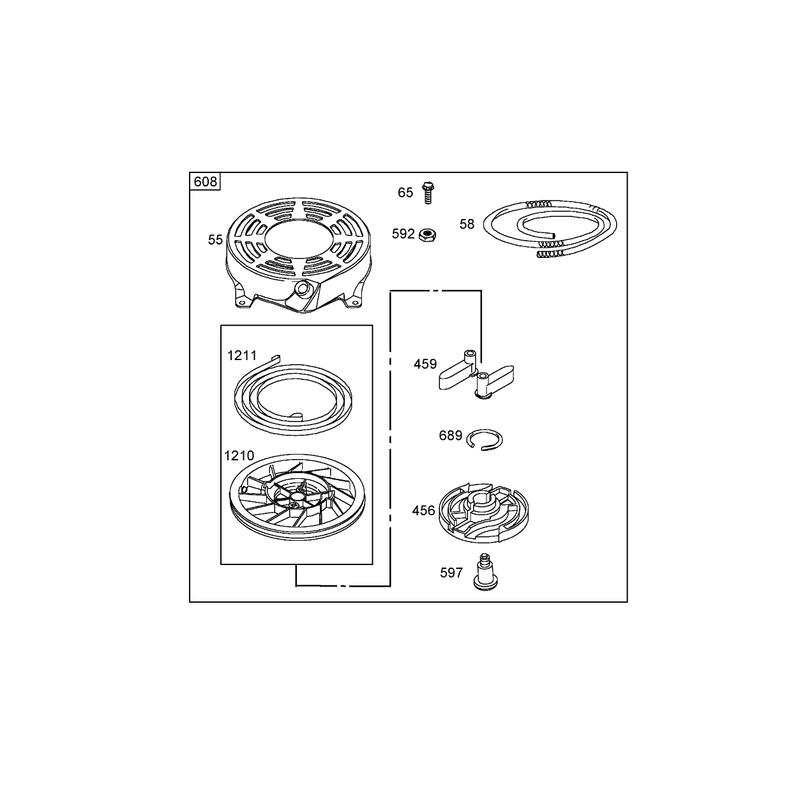 Starter Assembly Briggs and Stratton 125K02-0189-E1