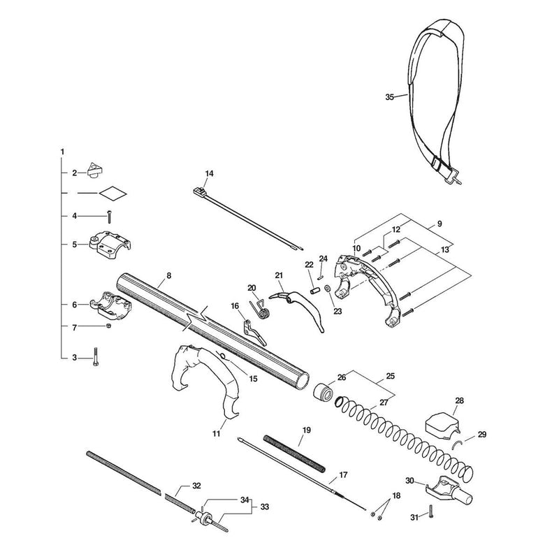 HANDLE, STOP SWITCH, THROTTLE CABLE, DRIVESHAFT