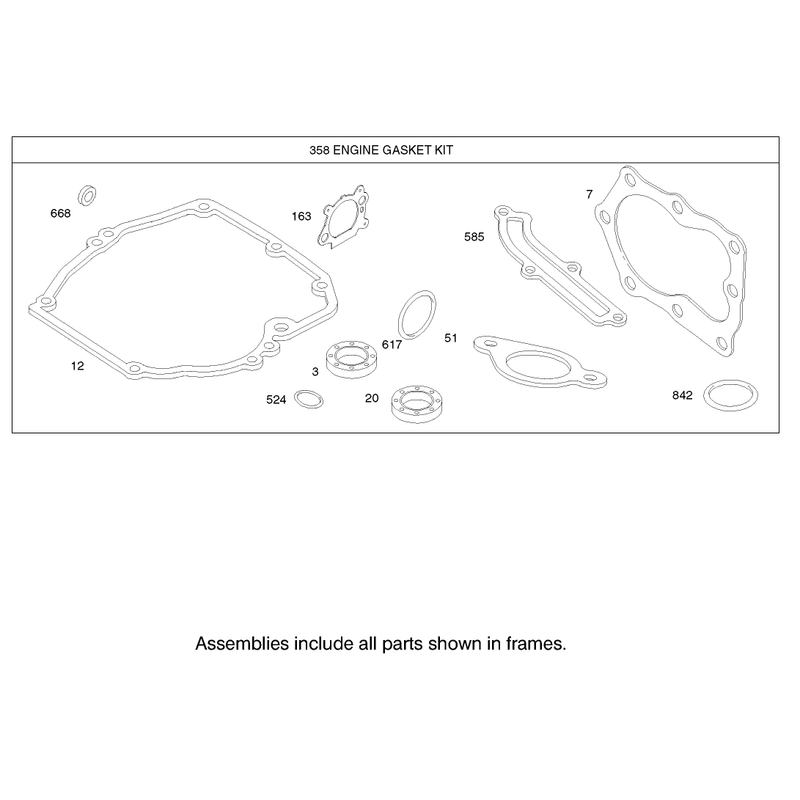 Gasket Assembly Engine Briggs and Stratton Model 123K02-0114-E1