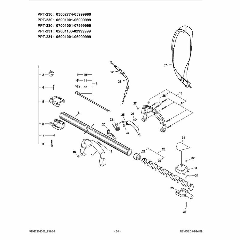Main Pipe,Throttle Cable, Stop Switch