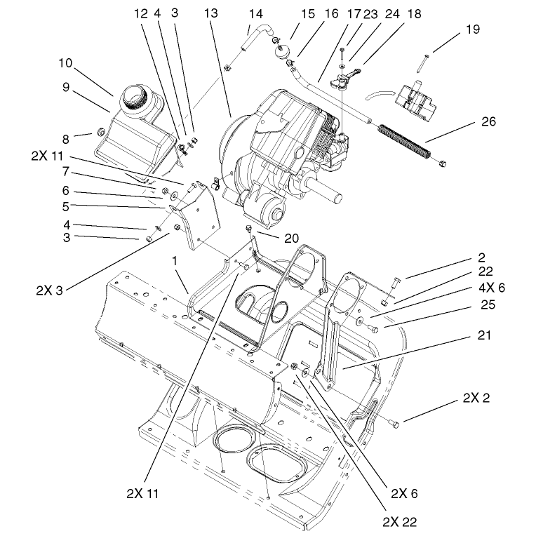 Engine and Frame Assembly