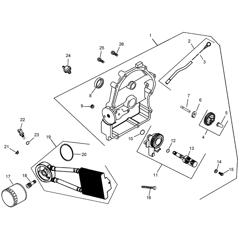 Oil Pan and Lubrication Assembly Kohler CH745-0012