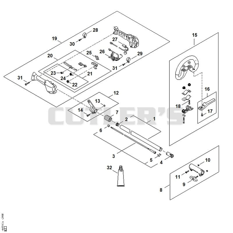 Drive tube assembly, Control handle