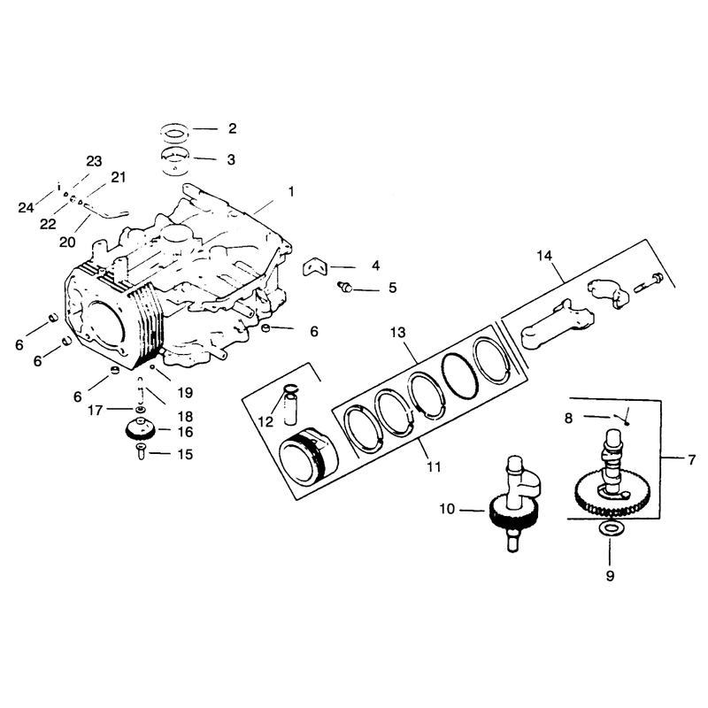 Crankcase Engine Kohler Model No Cv125t-1254
