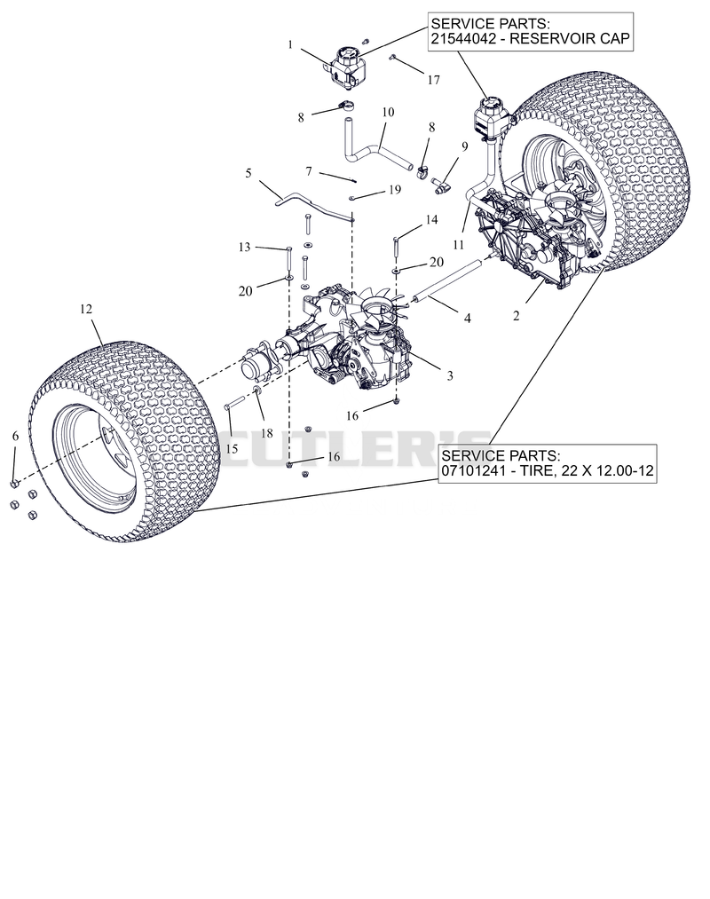 Rear Tires And Transaxles - 60"