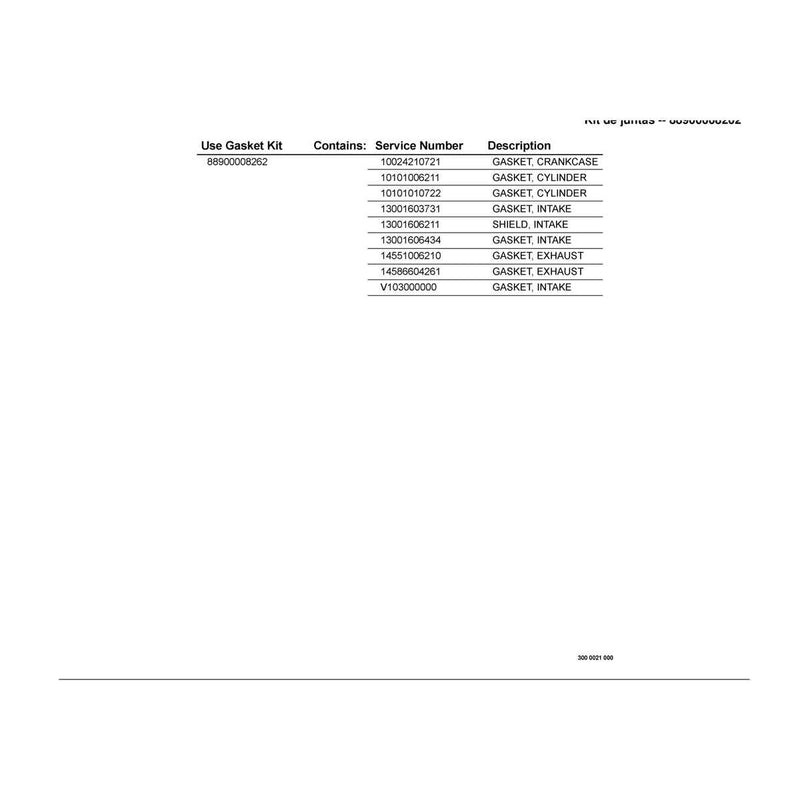 Gasket Kit -- 88900008262