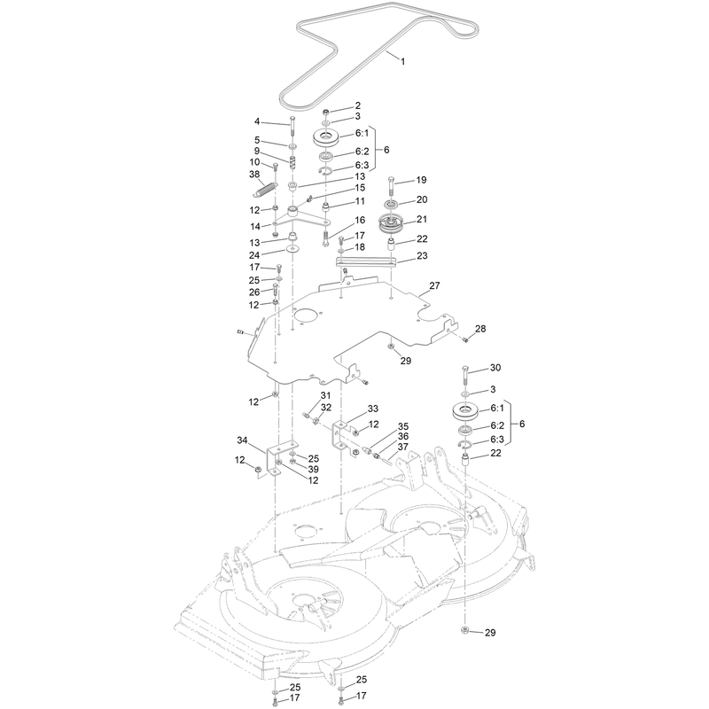 Cutting Deck Belt and Idlers Assembly