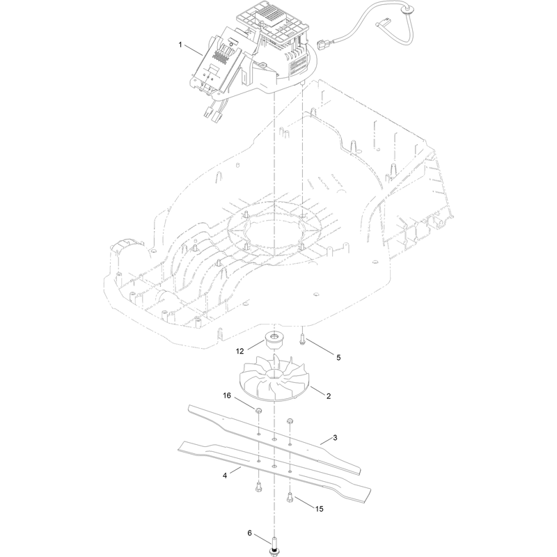 Engine and Blade Drive Assembly