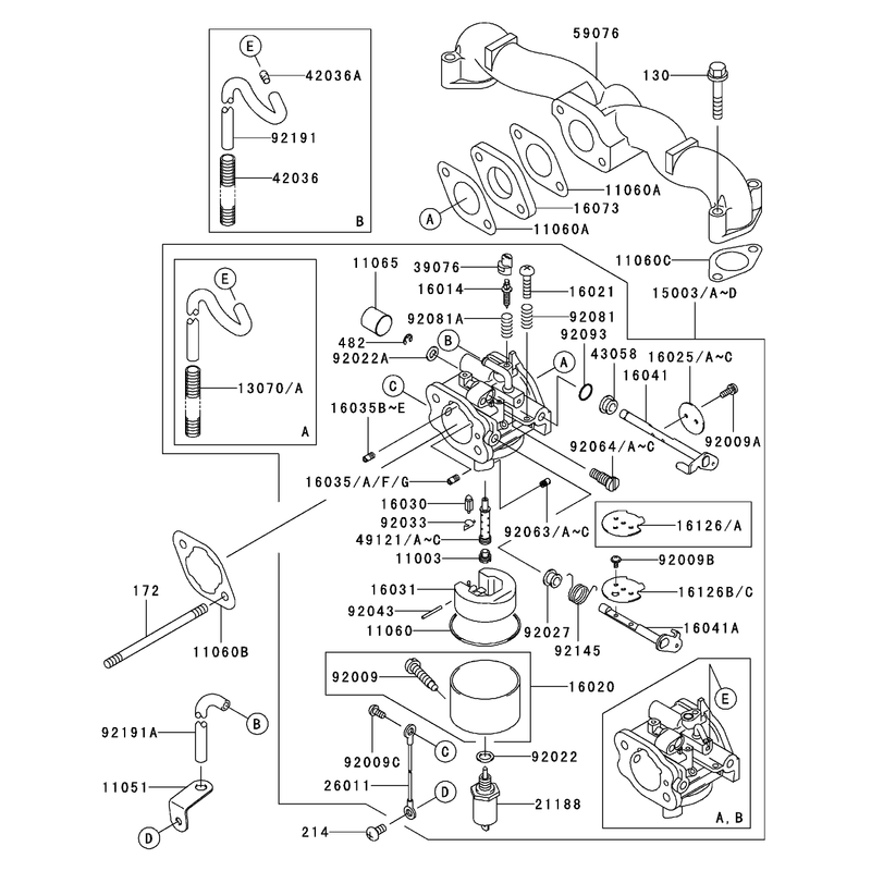 Carburetor Assembly Kawasaki FH500V-ES10