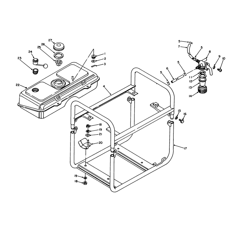 Fuel Tank and Frame Assembly
