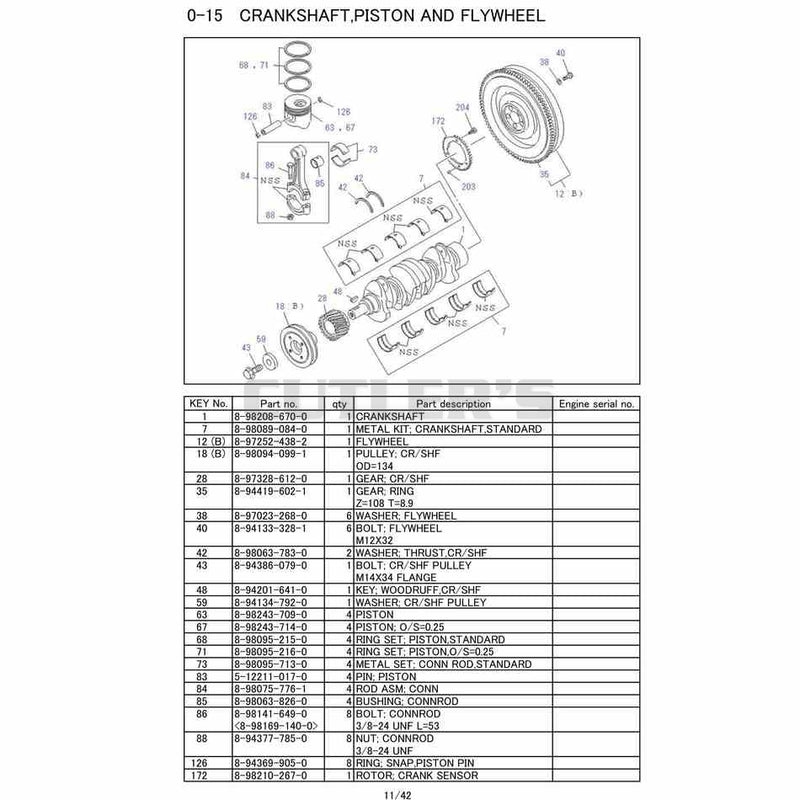 Crankshaft,Piston And Flywheel