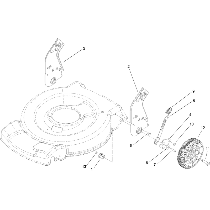 Rear Axle and Wheel Assembly