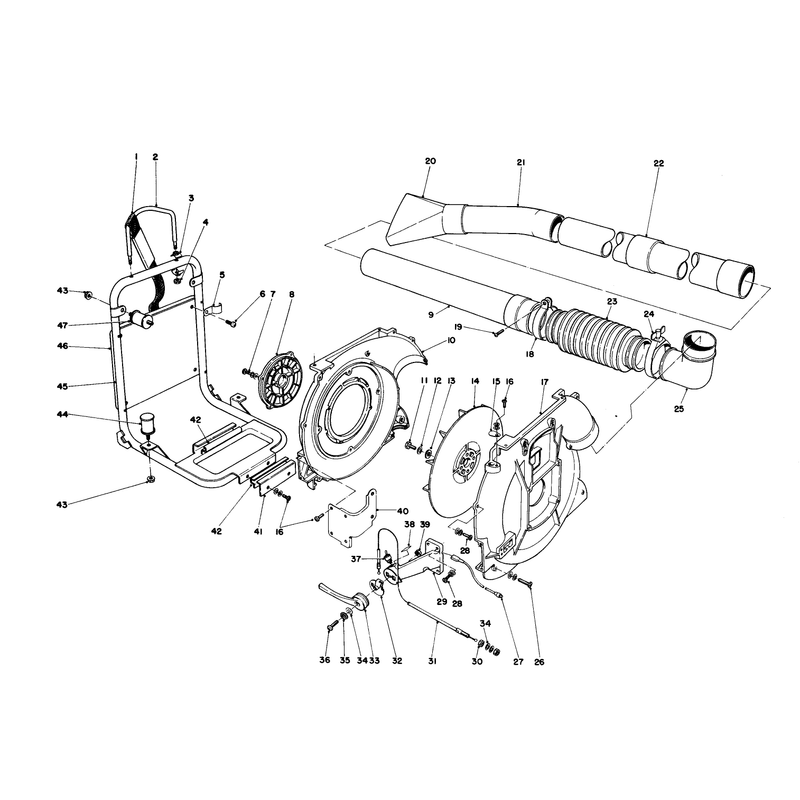 Back Pack And Blower Housing Assembly