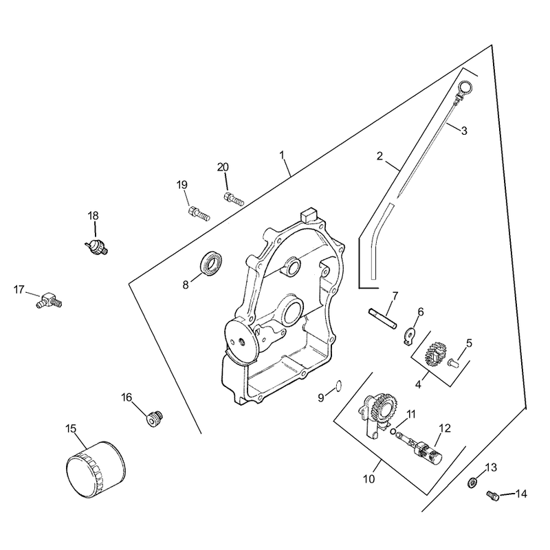 Group 3 Oil PanLubrication Assembly Kohler CH20S-64684