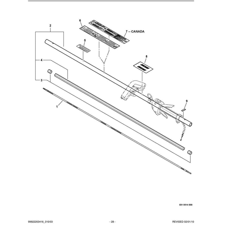 Main Pipe Assembly, Flexible Driveshaft