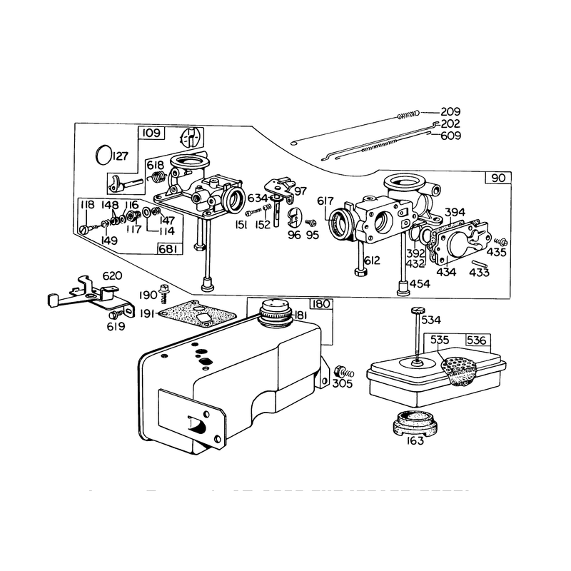 Model No. 299448 Carburetor Assembly (for Engine 130902-0363 And 130905-0368)