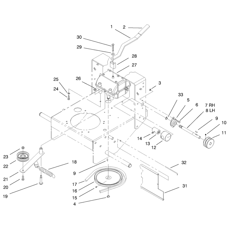 Transmission and Idler Pulley Assembly