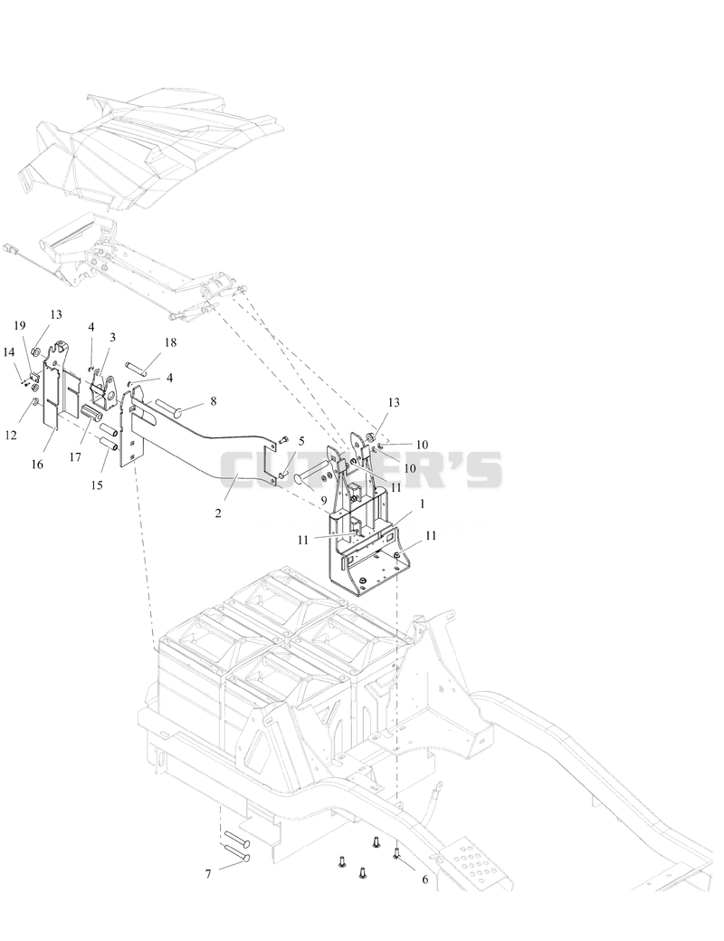 Battery Hold Down and Latch Assembly